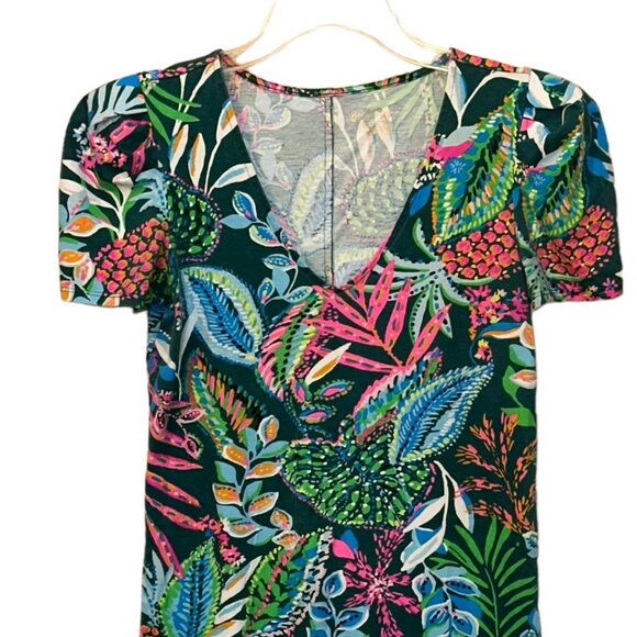 Lilly Pulitzer Aleece T-Shirt Dress Cotton Style# 008343 Size XS Sunshine Jungle - Picture 2 of 8